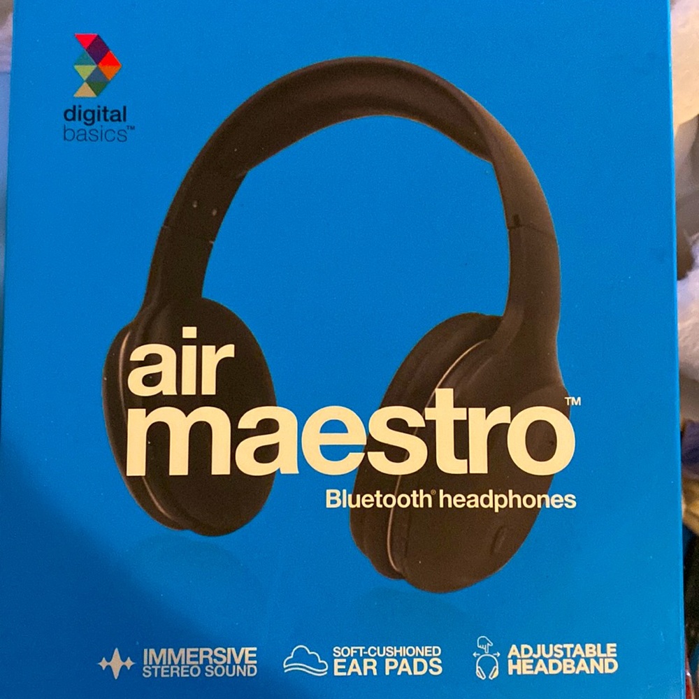 New air maestro Bluetooth headphones sea blue